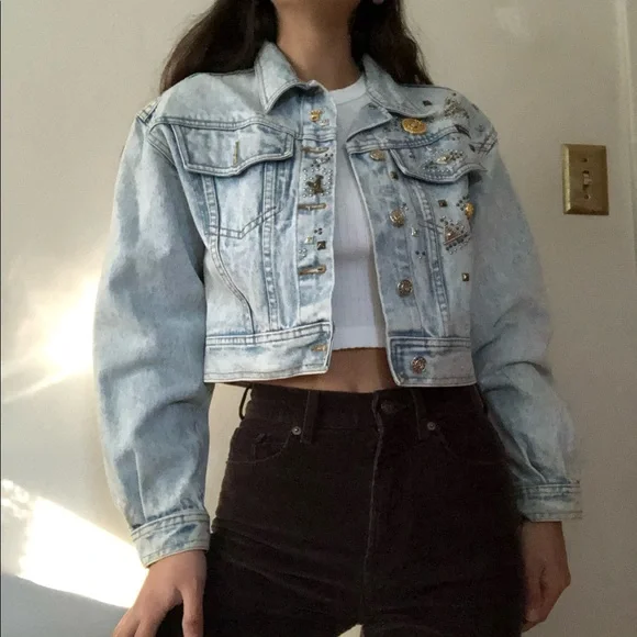 Vintage Jackets Coats Vintage Dakota Blue Cropped